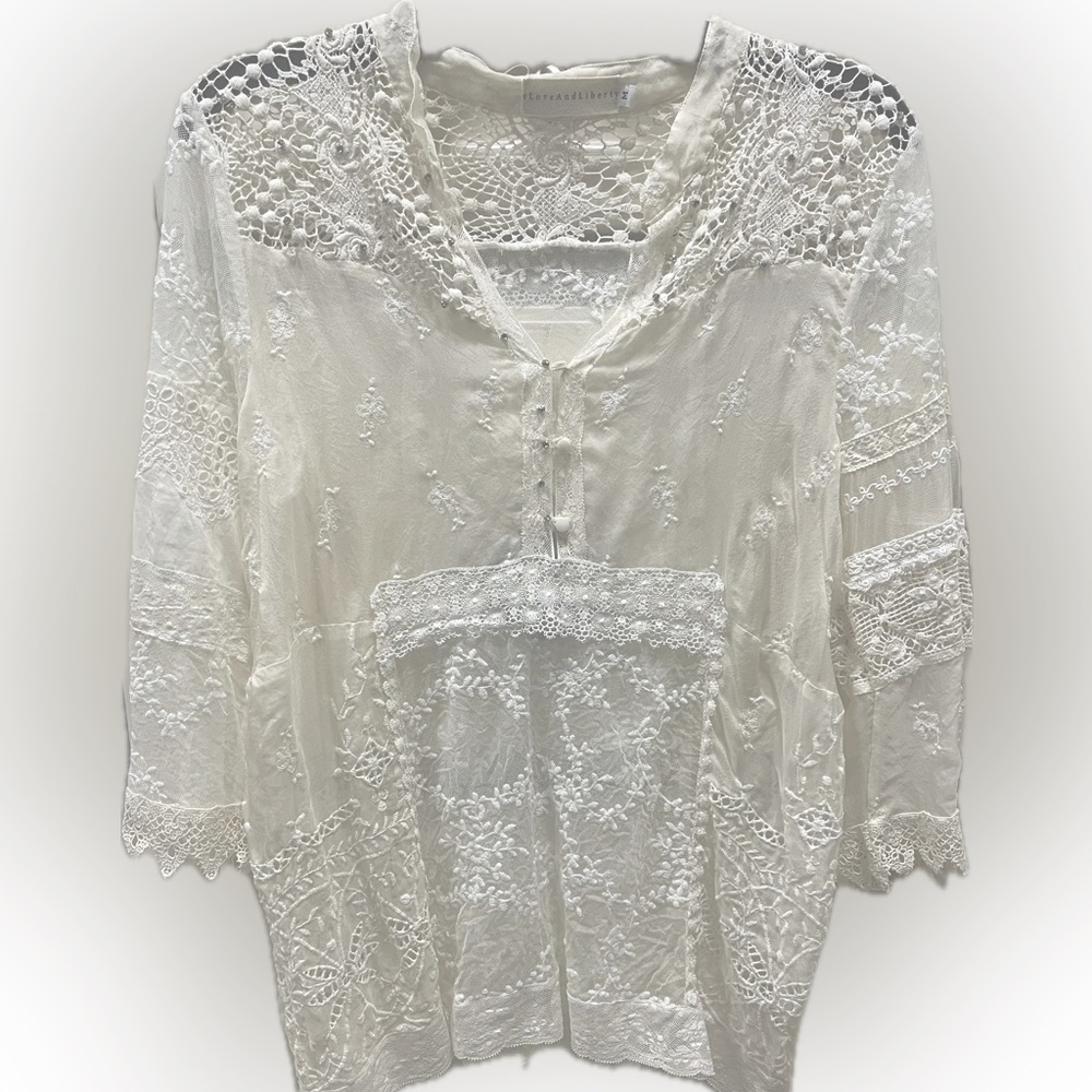 Johnny Was - 4 Love and Liberty lace top